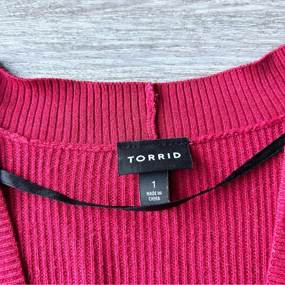 Torrid Cardigan Open Front Sweater in Red - Picture 9 of 16